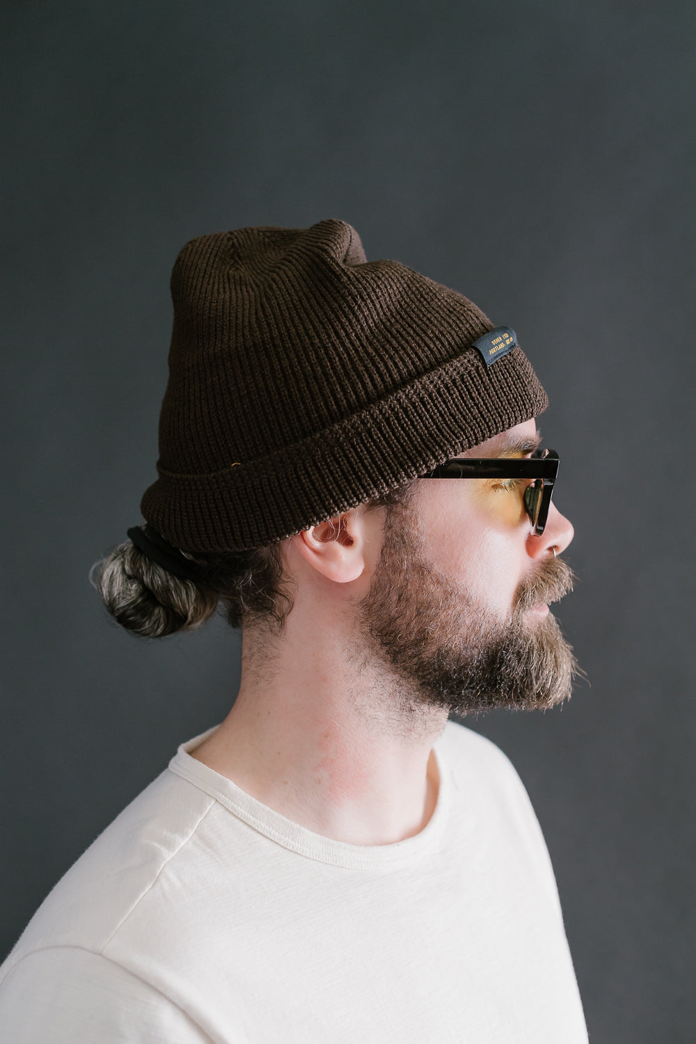 Wool Knit Watch Cap - Brown