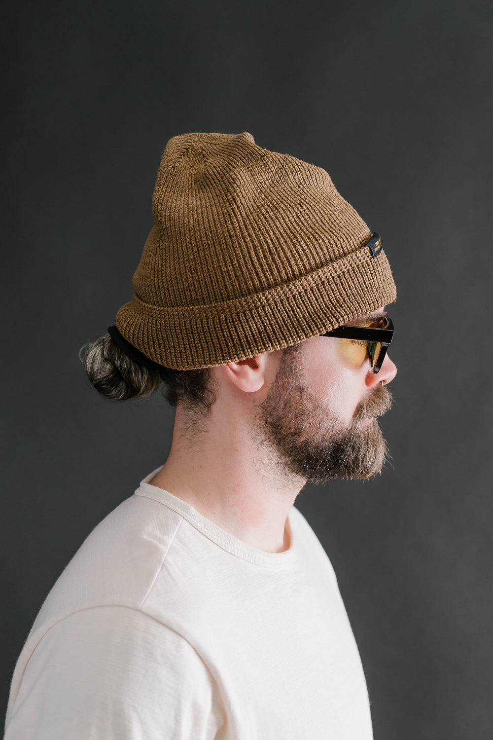 Wool Knit Watch Cap - Dark Tan