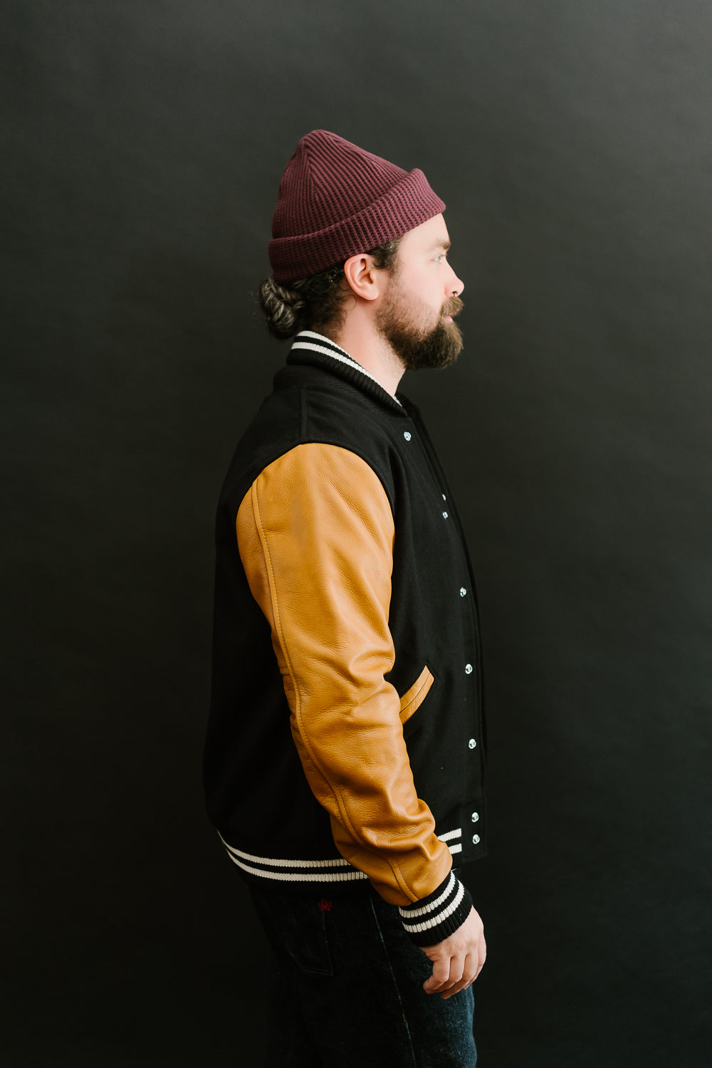 Varsity Jacket - Black, Rust