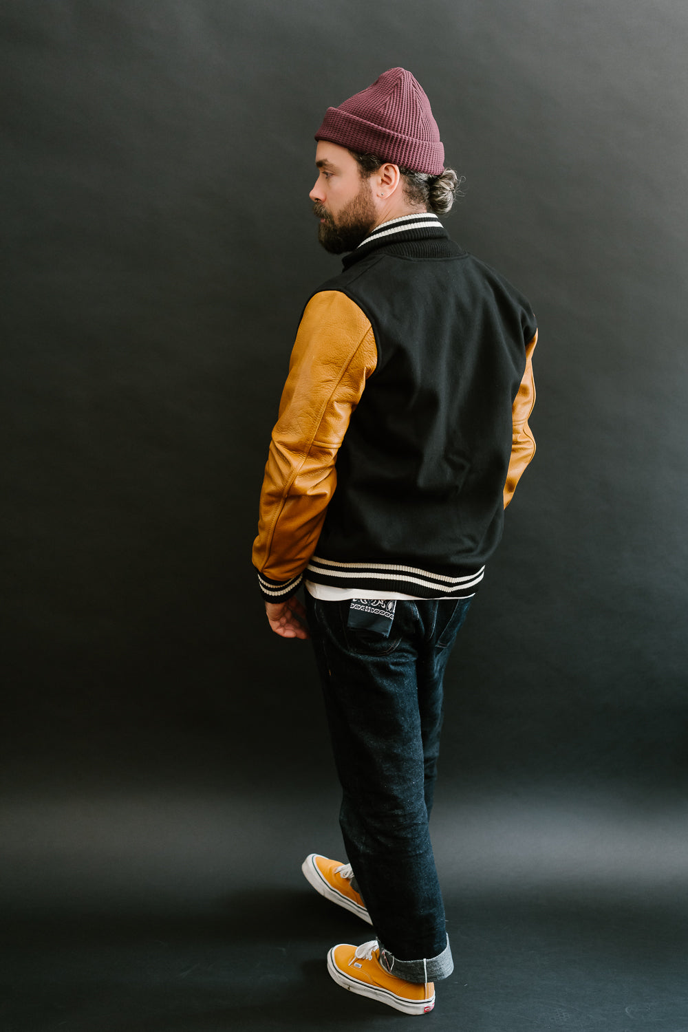 Varsity Jacket - Black, Rust