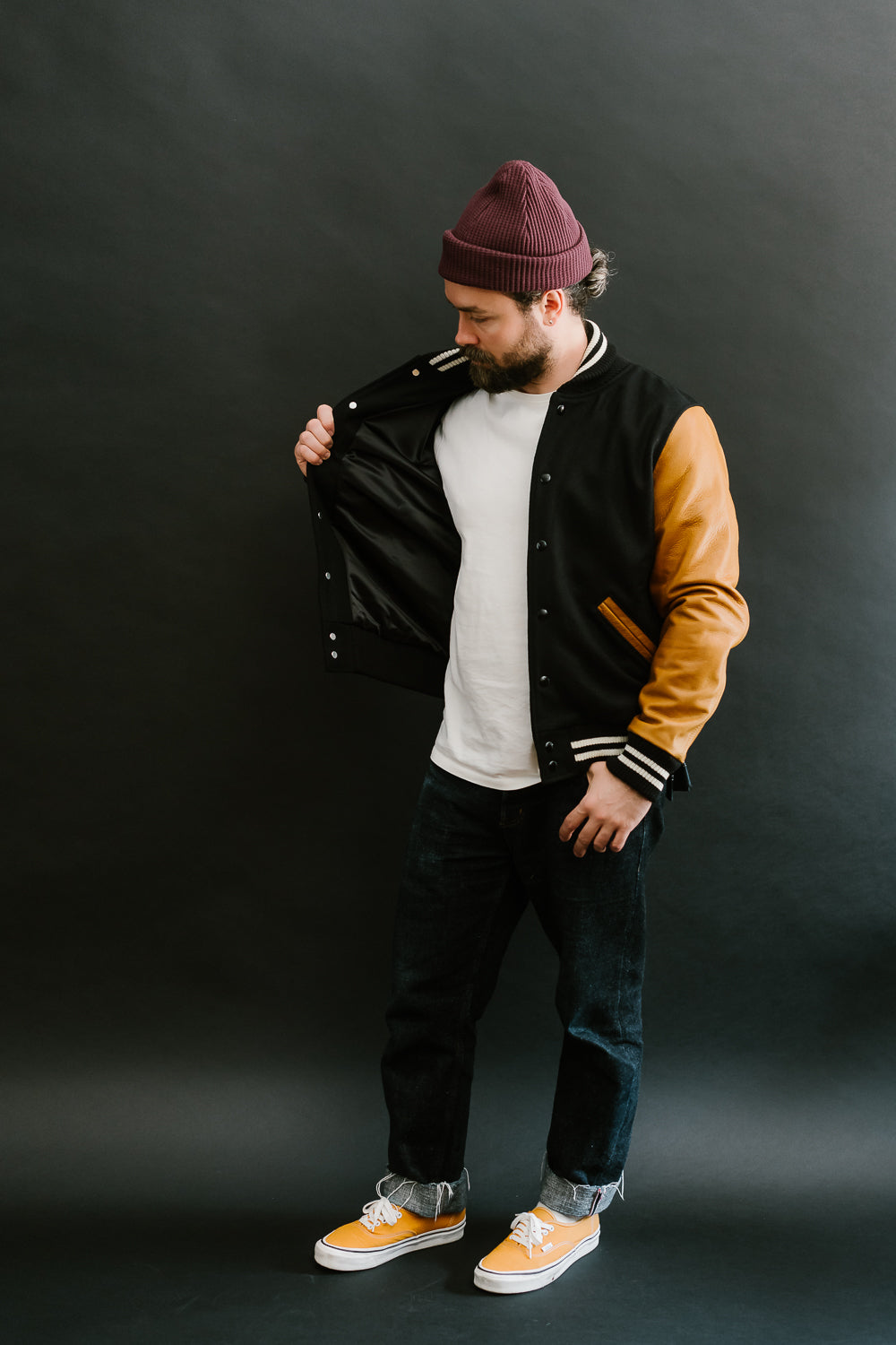 Varsity Jacket - Black, Rust