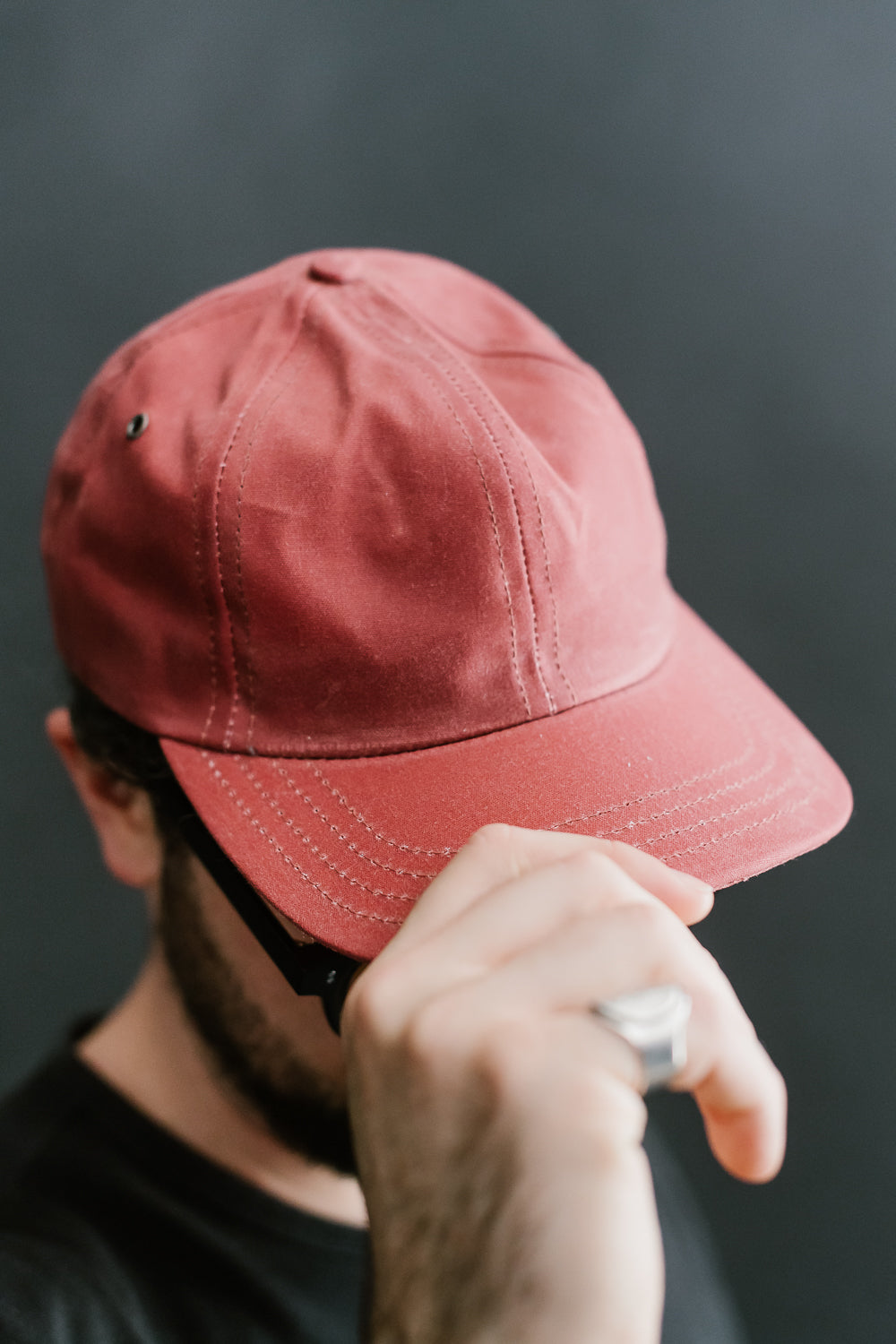 Waxed Canvas Baseball Hat - Nautical Red