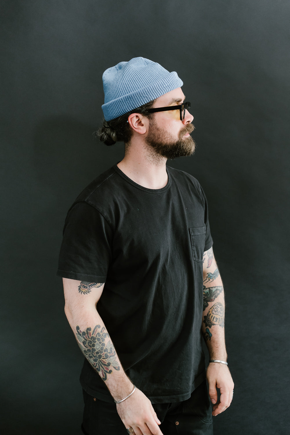 Wool Knit Watch Cap - Columbia Blue