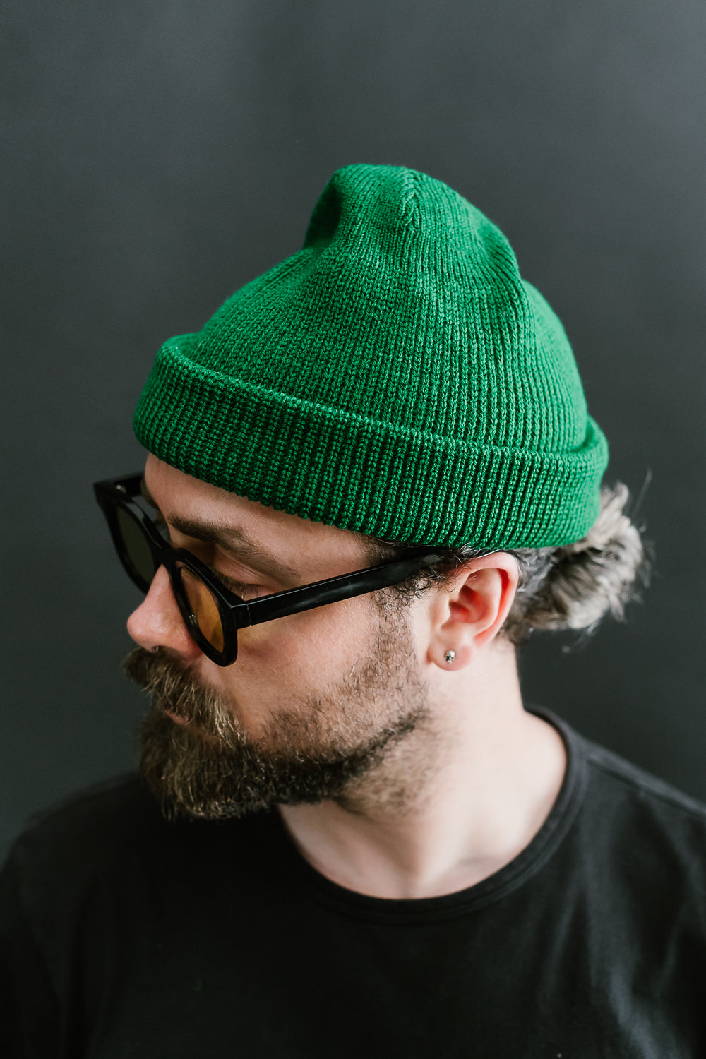 Wool Knit Watch Cap - Kelly Green