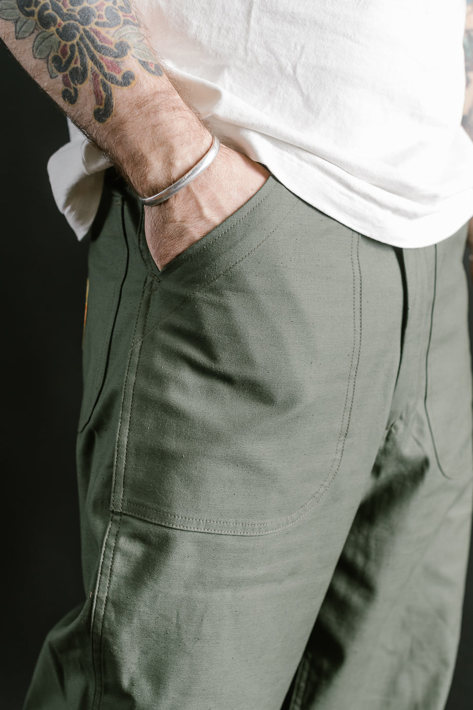 Lot 225 - Back Satin Baker Pants - OD Green