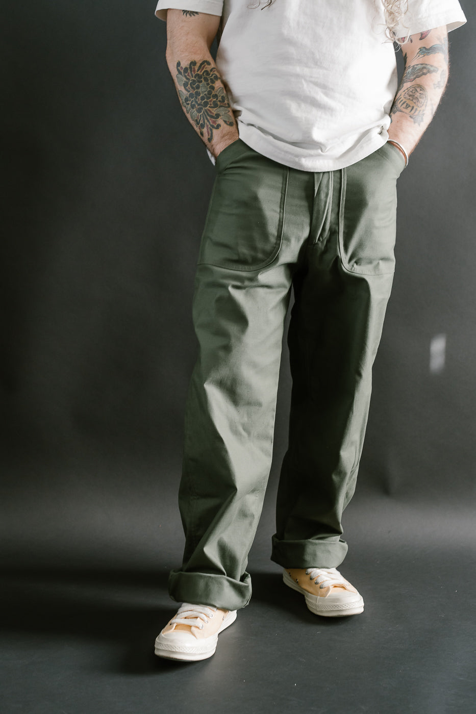 Lot 225 - Back Satin Baker Pants - OD Green