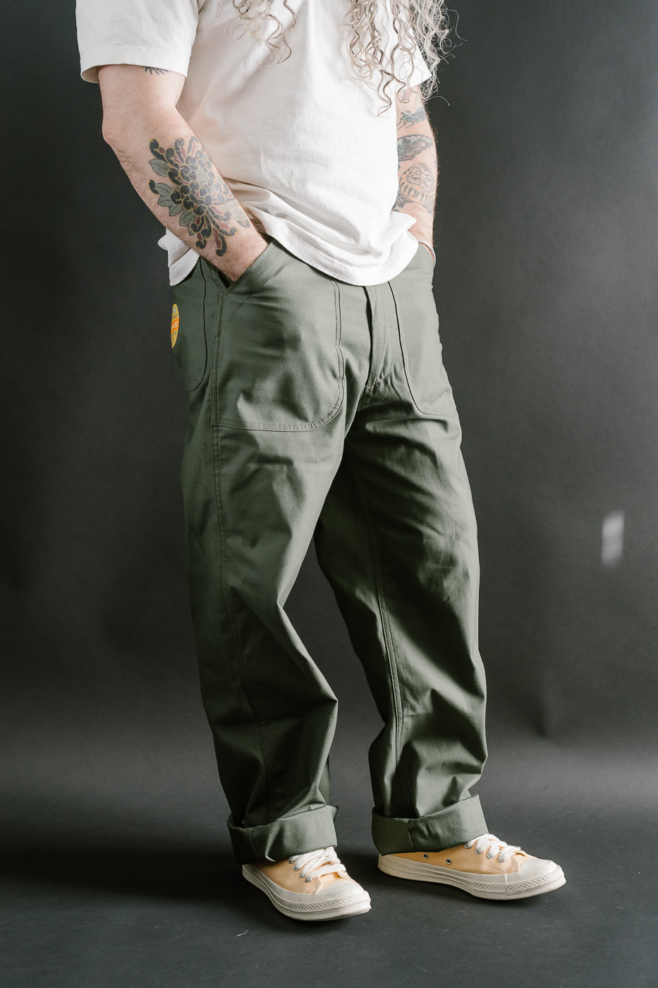 Lot 225 - Back Satin Baker Pants - OD Green