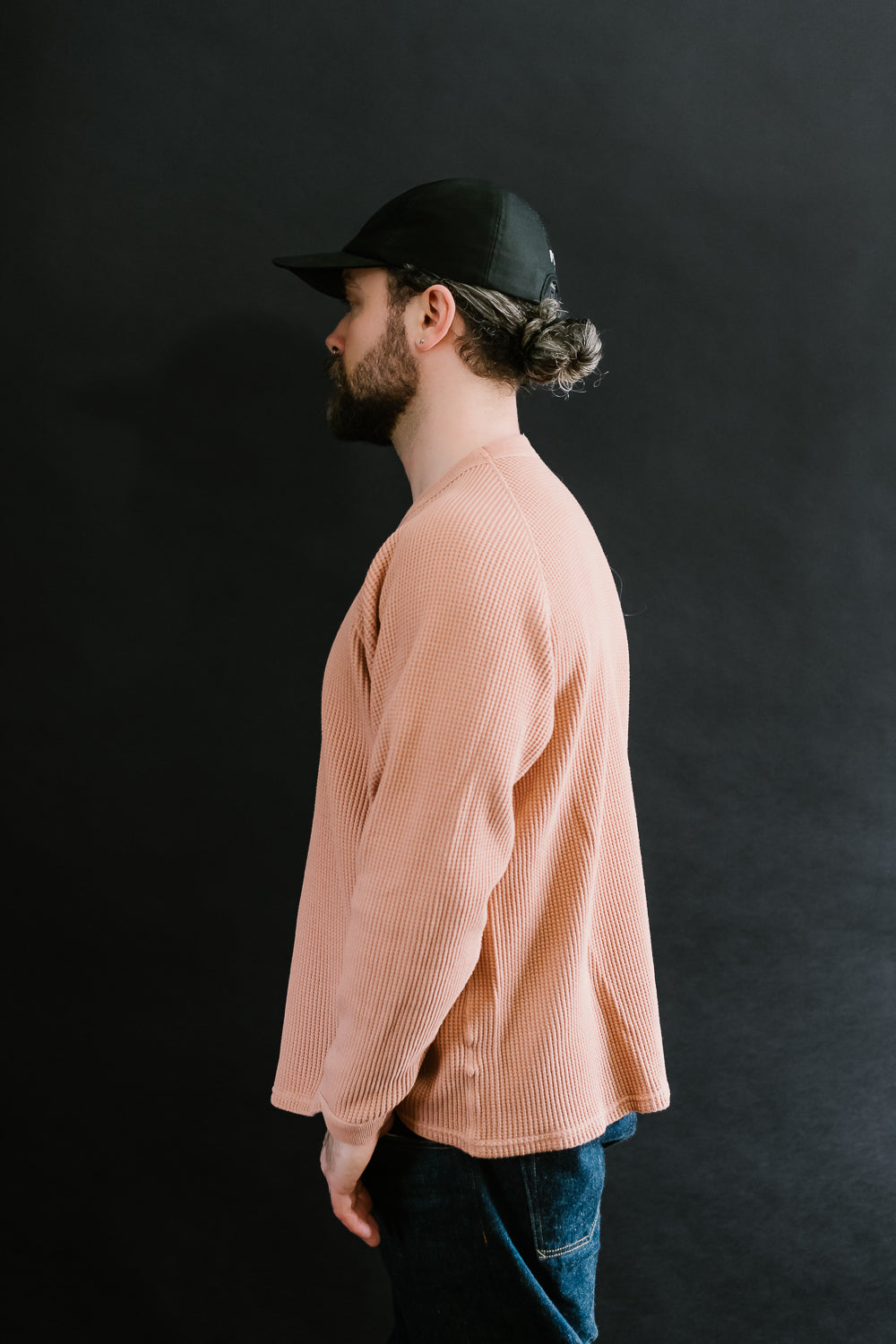 Heavy Waffle L/S Tee - Salmon