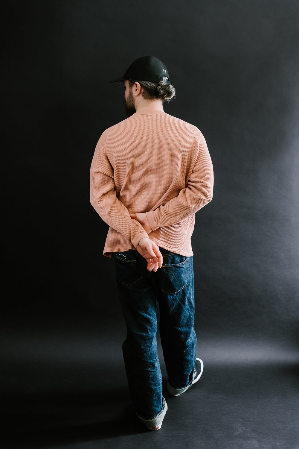 Heavy Waffle L/S Tee - Salmon