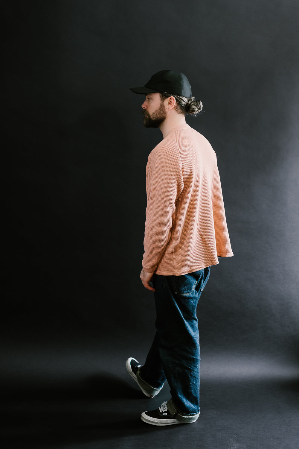 Heavy Waffle L/S Tee - Salmon