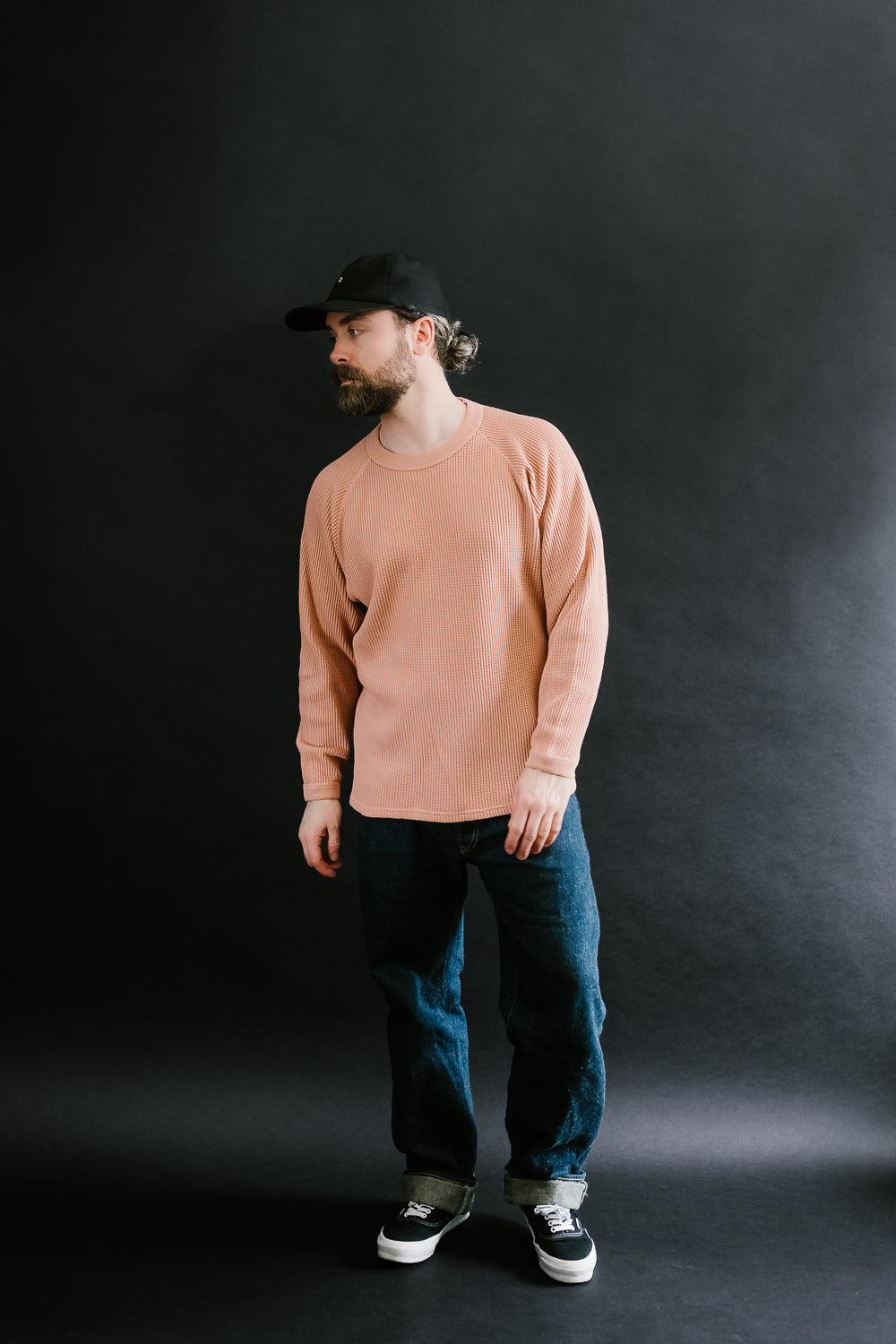 Heavy Waffle L/S Tee - Salmon