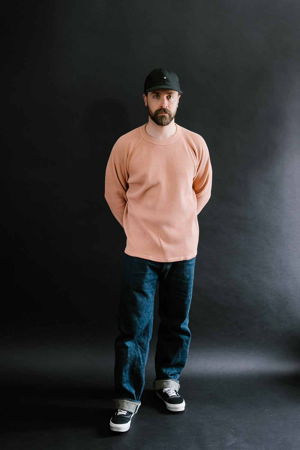 Heavy Waffle L/S Tee - Salmon