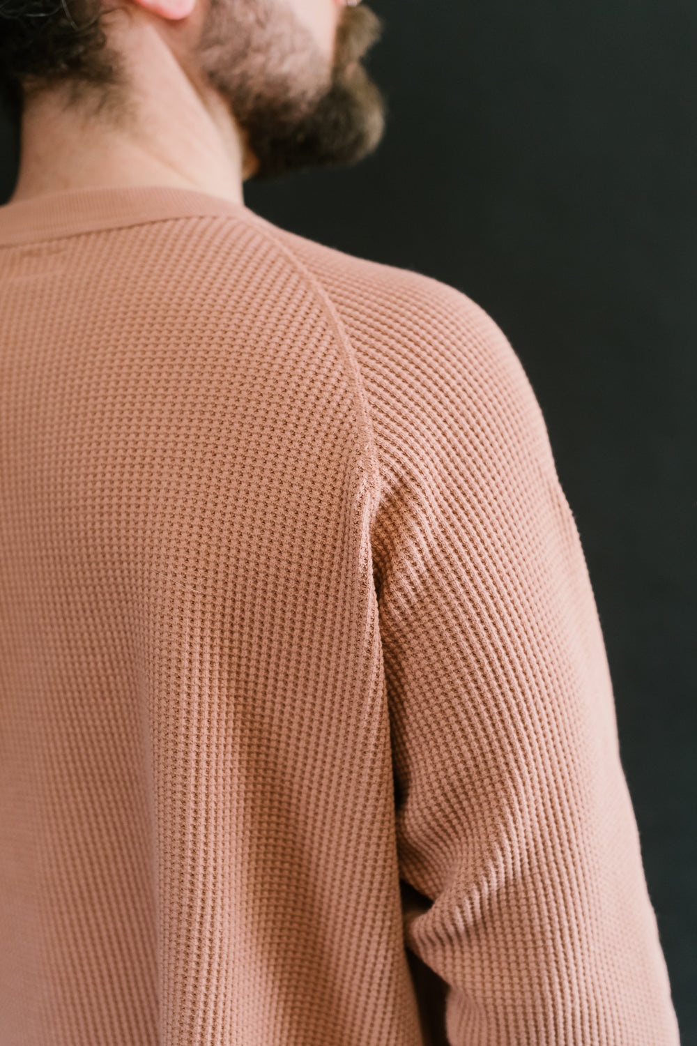 Heavy Waffle L/S Tee - Salmon