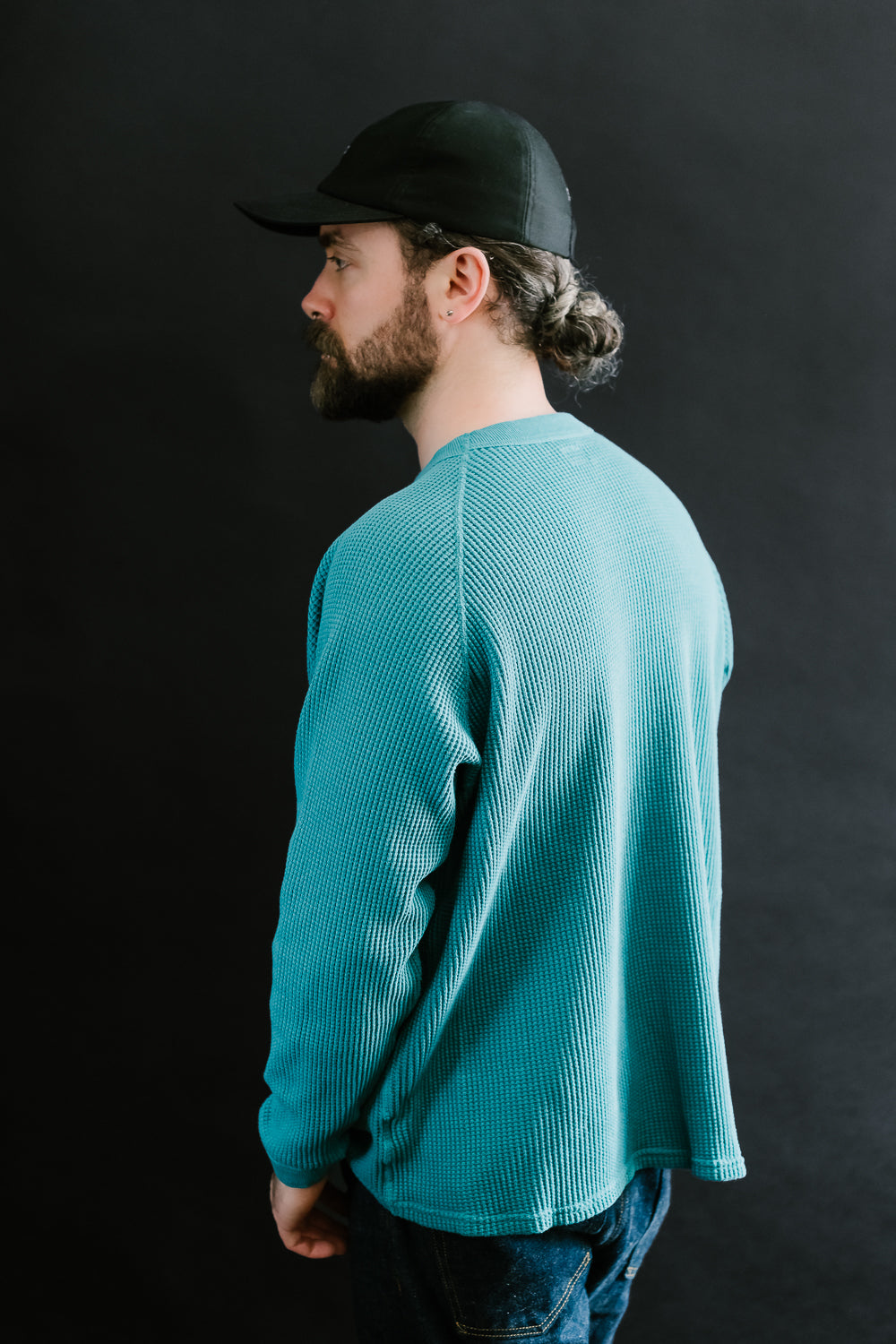 Heavy Waffle L/S Tee - Turquoise