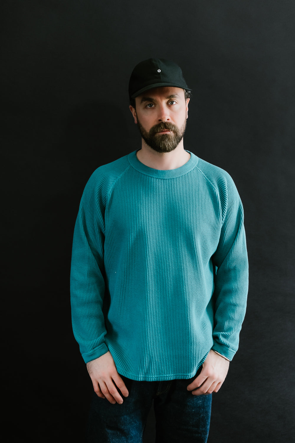 Heavy Waffle L/S Tee - Turquoise