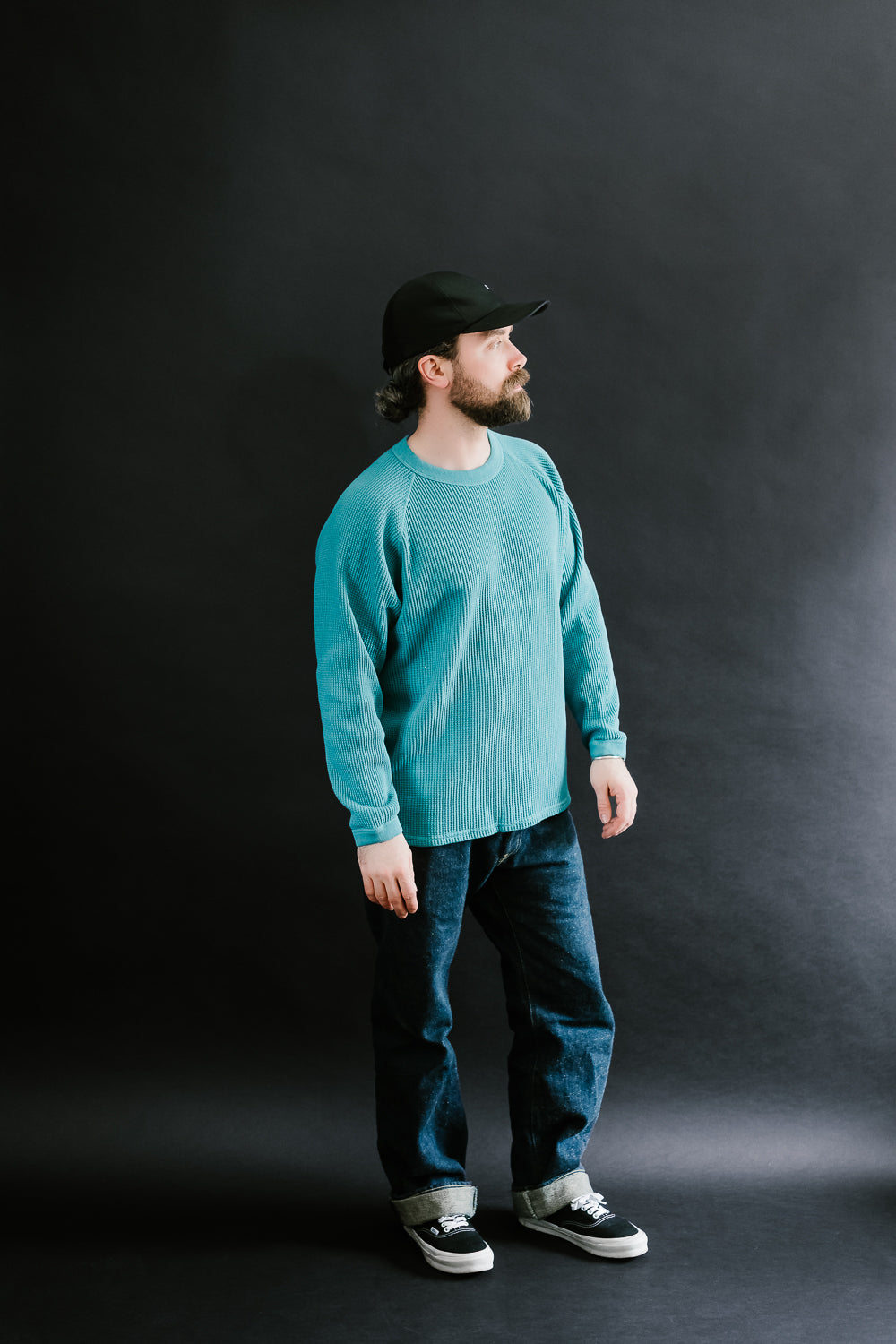 Heavy Waffle L/S Tee - Turquoise