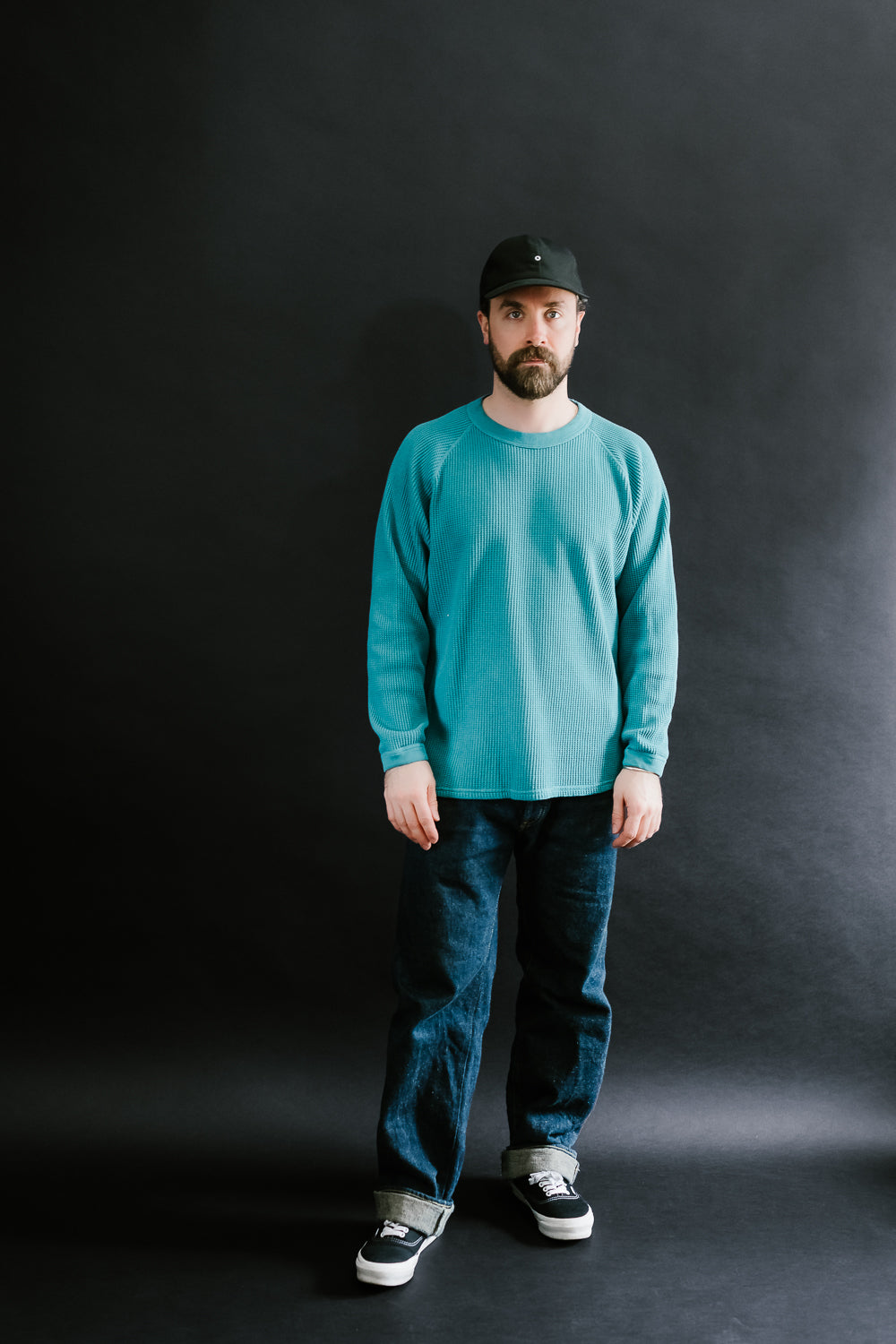 Heavy Waffle L/S Tee - Turquoise