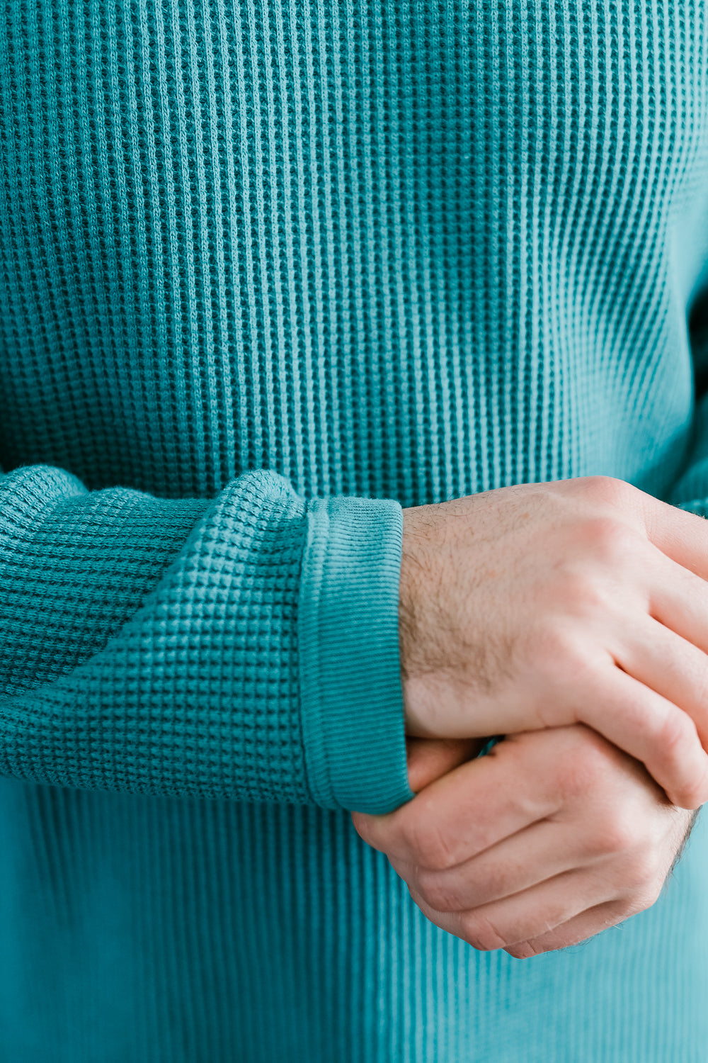 Heavy Waffle L/S Tee - Turquoise