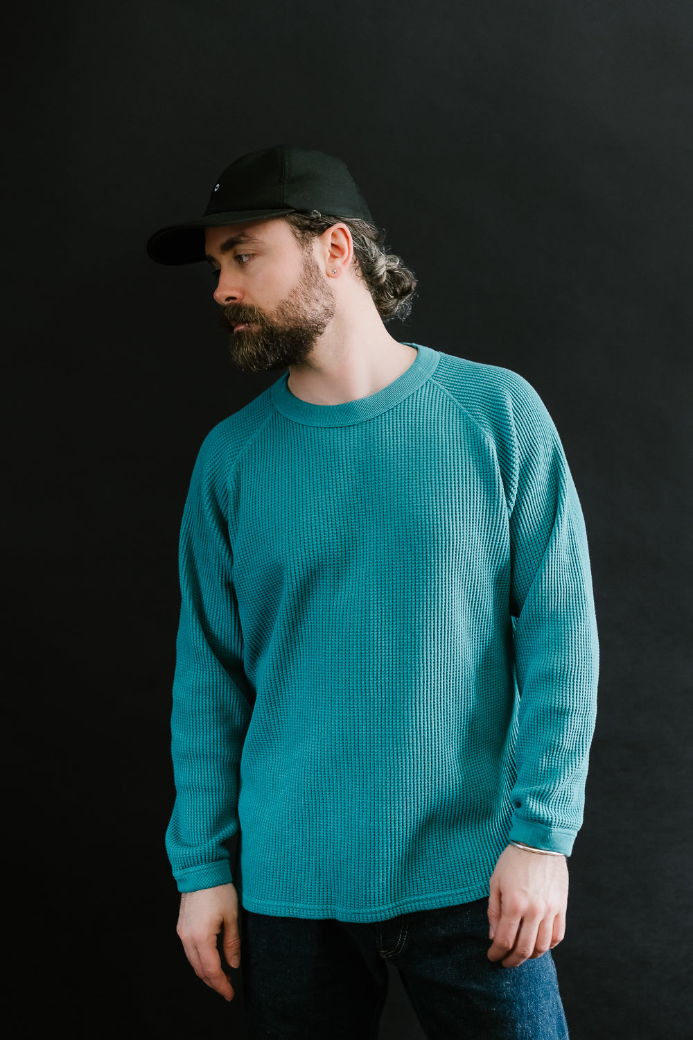 Heavy Waffle L/S Tee - Turquoise