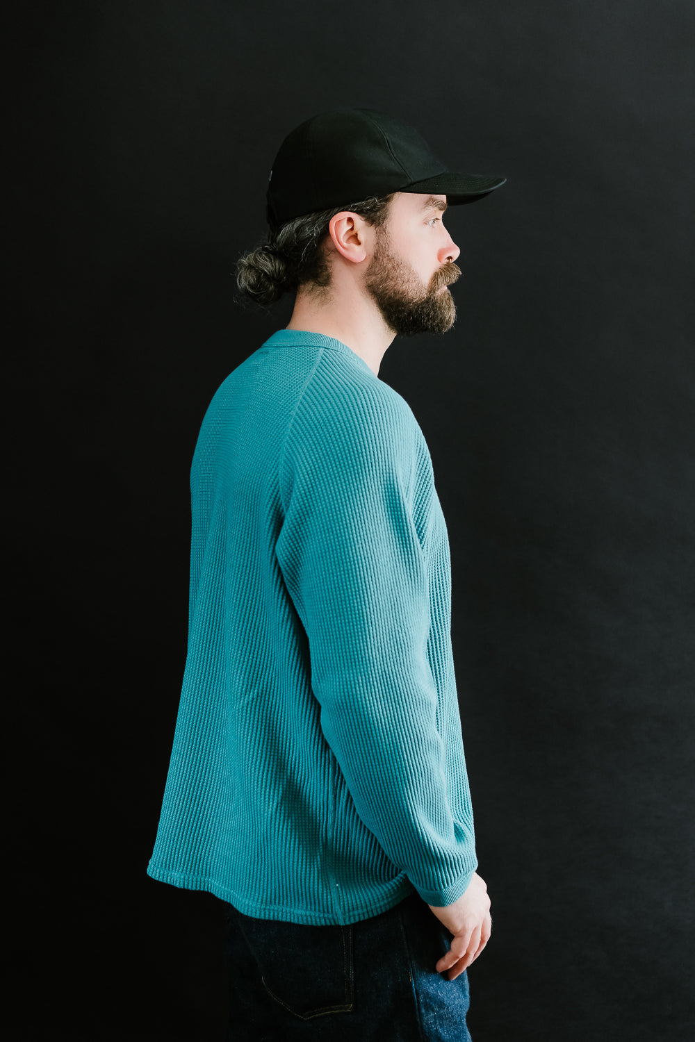 Heavy Waffle L/S Tee - Turquoise