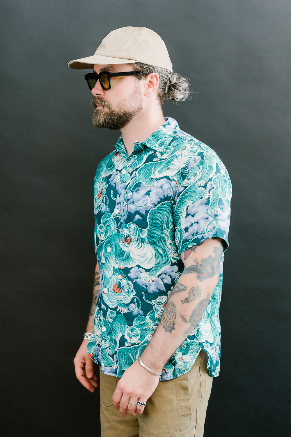 Hawaiian Shirt - Turquoise Tiger