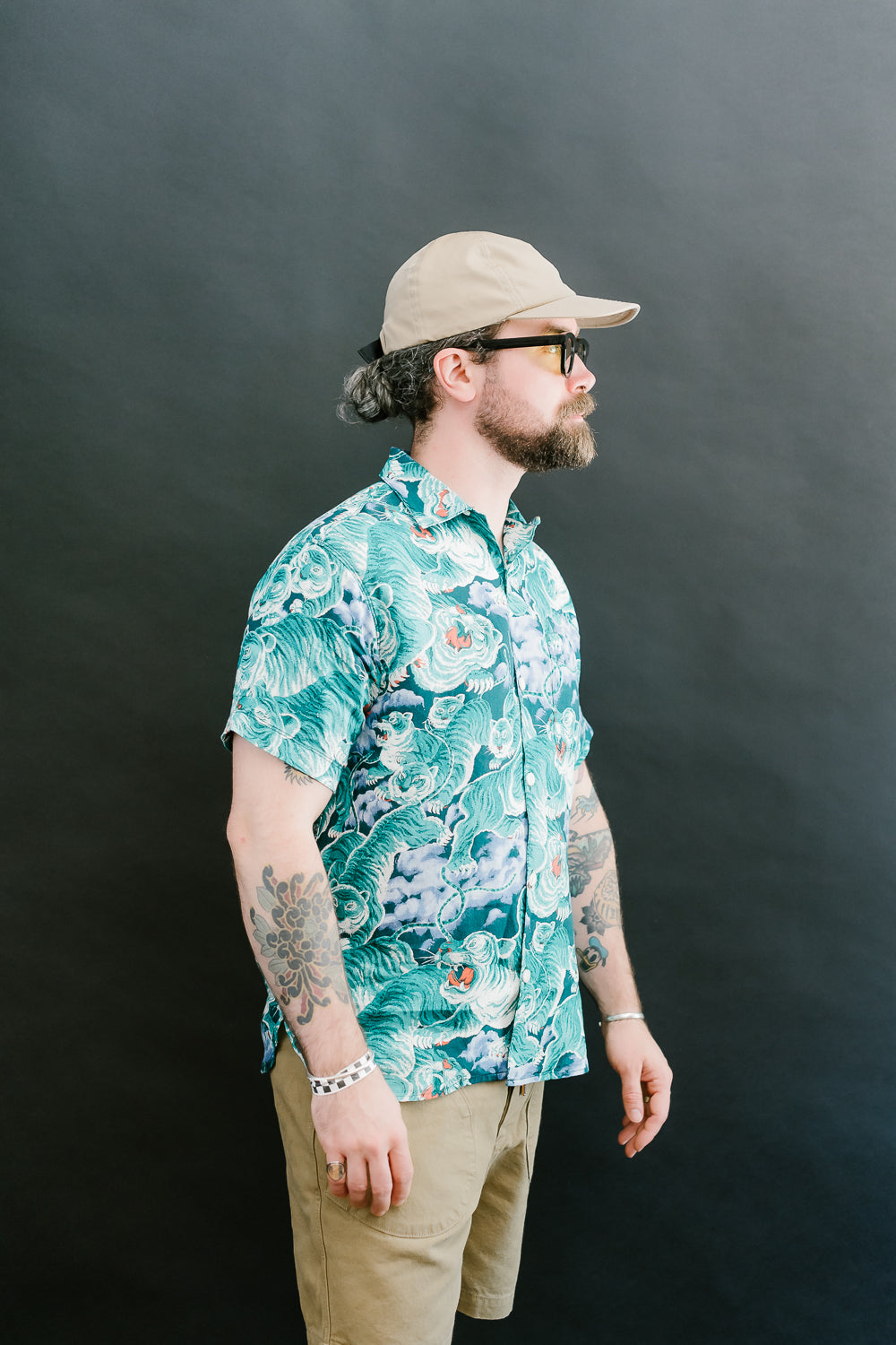 Hawaiian Shirt - Turquoise Tiger