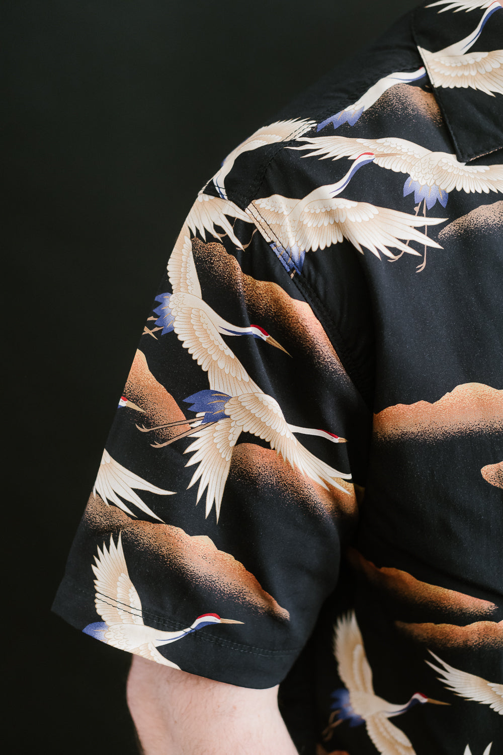 Hawaiian Shirt Cranes - Black