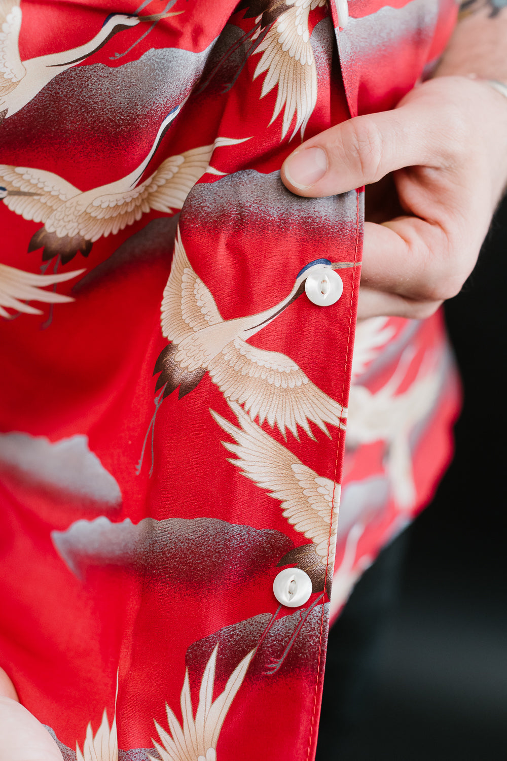 Hawaiian Shirt Cranes - Red