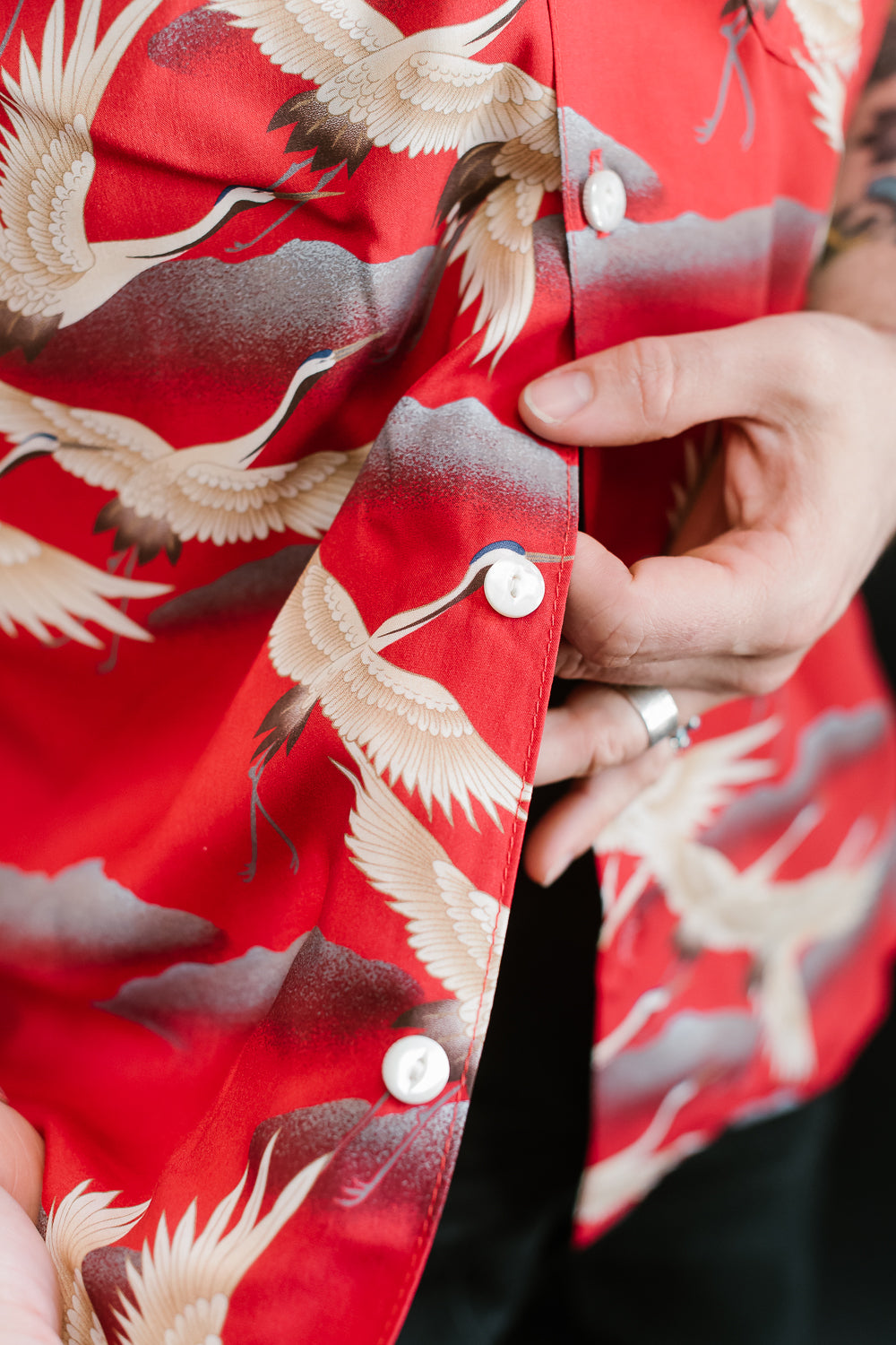 Hawaiian Shirt Cranes - Red