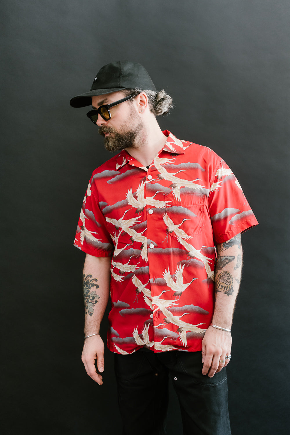 Hawaiian Shirt Cranes - Red