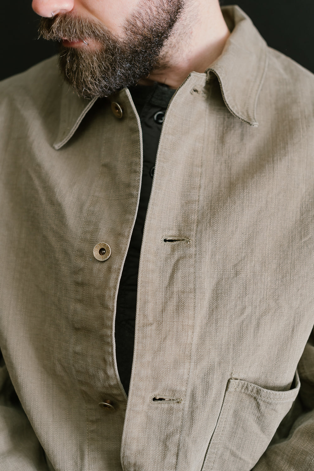 2015-8 - 14oz Sulfur Dye Heavy Oxford Chore Jacket - Olive Drab