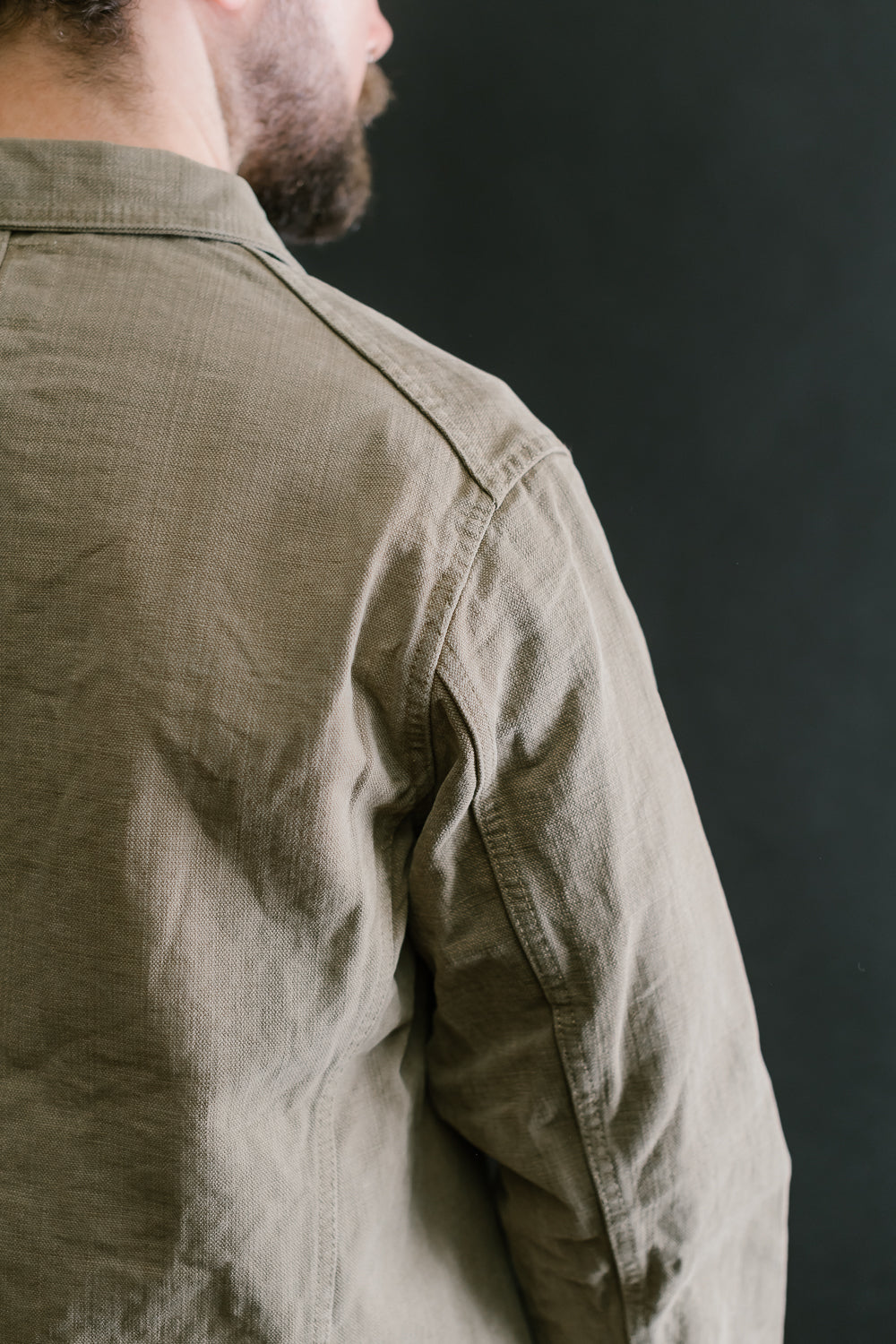 2015-8 - 14oz Sulfur Dye Heavy Oxford Chore Jacket - Olive Drab