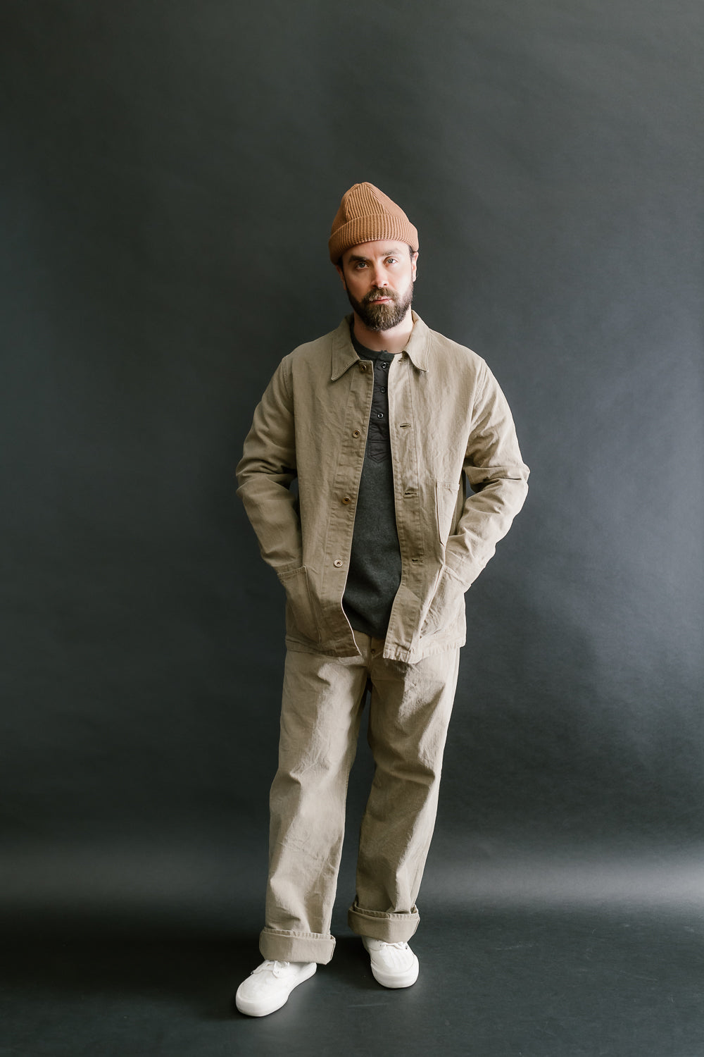 2015-8 - 14oz Sulfur Dye Heavy Oxford Chore Jacket - Olive Drab