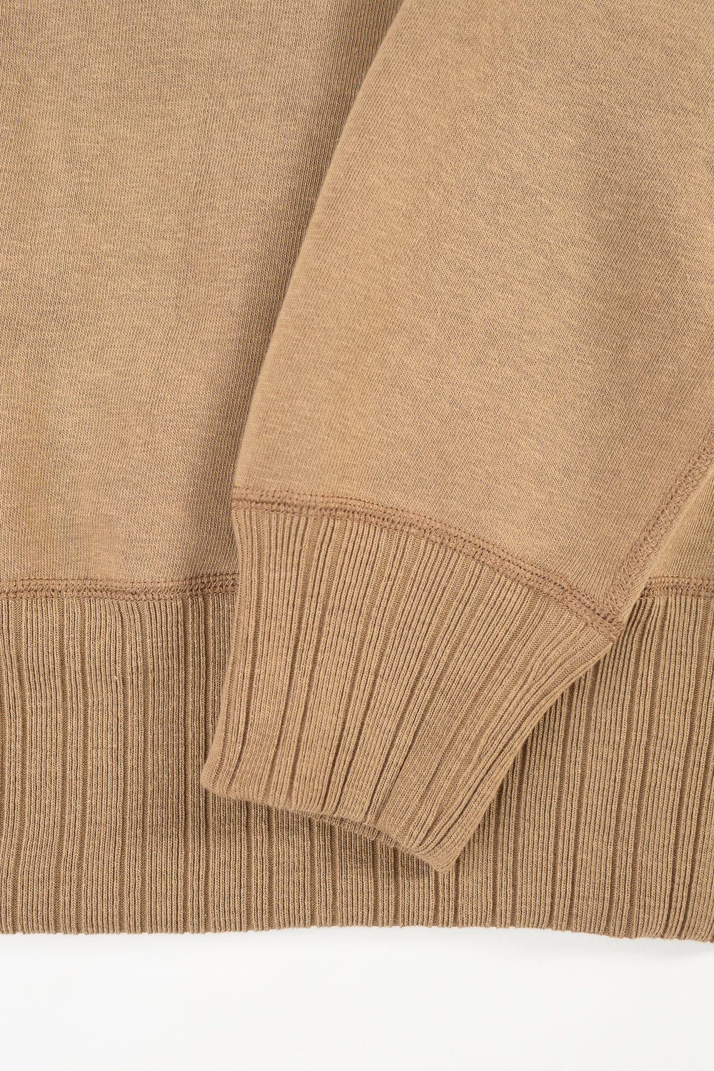 3741SP - Double V Set In Sleeve Crewneck Mother Cotton - Beige