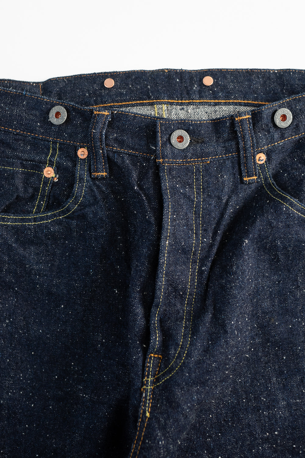 GZ-15HRJ-0510NP - 15oz Nep Yarn Heritage Fit Cinch Back Selvedge Jeans - Indigo