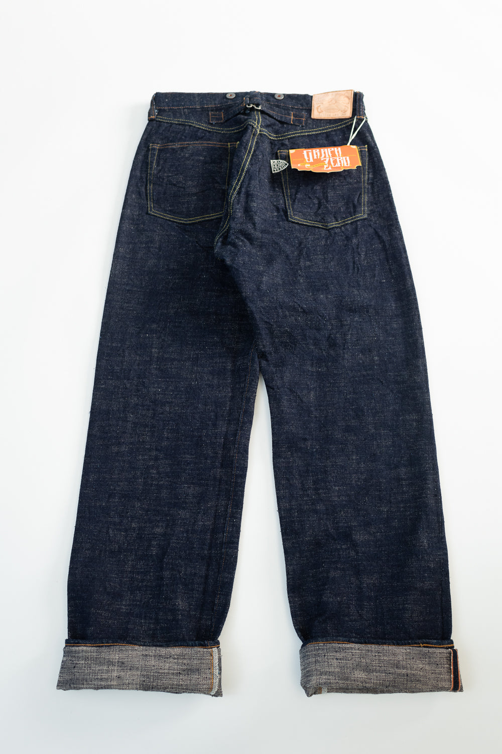 GZ-15HRJ-0510SB - 15oz Slub Yarn Heritage Fit Cinch Back Selvedge Jeans - Indigo