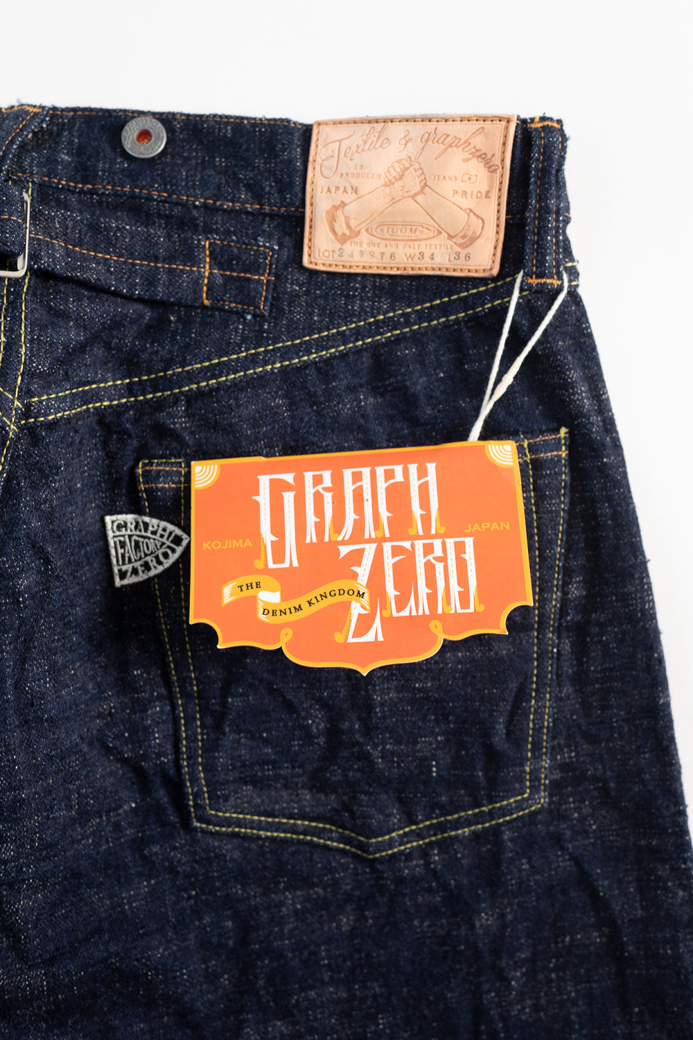 GZ-15HRJ-0510SB - 15oz Slub Yarn Heritage Fit Cinch Back Selvedge Jeans - Indigo