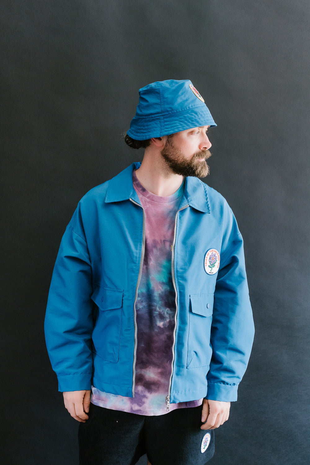 Boxy Swing Jacket - Tales Of The Balearic Age - Blue Water