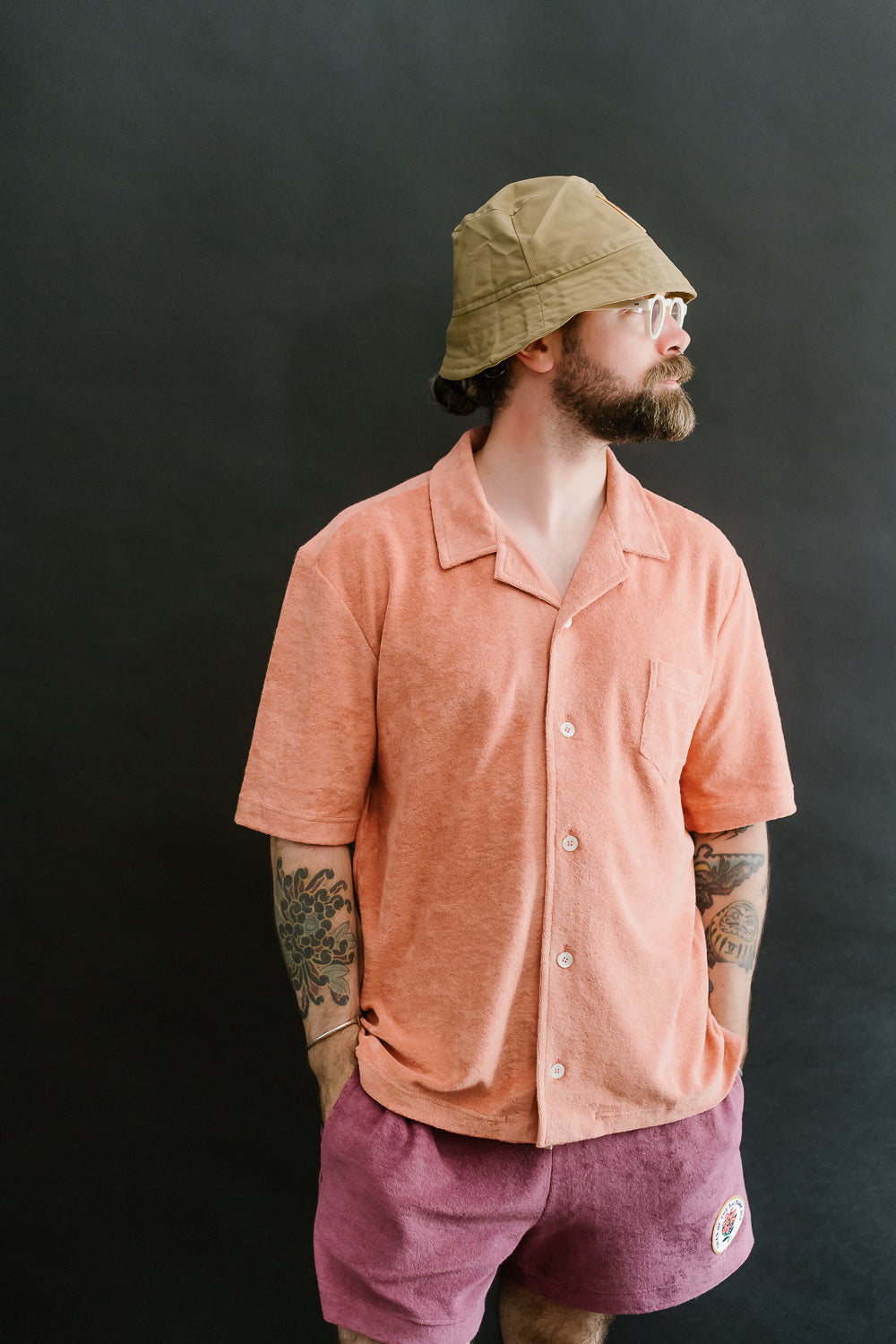 Cocktail in Towel Shirt - Salmon