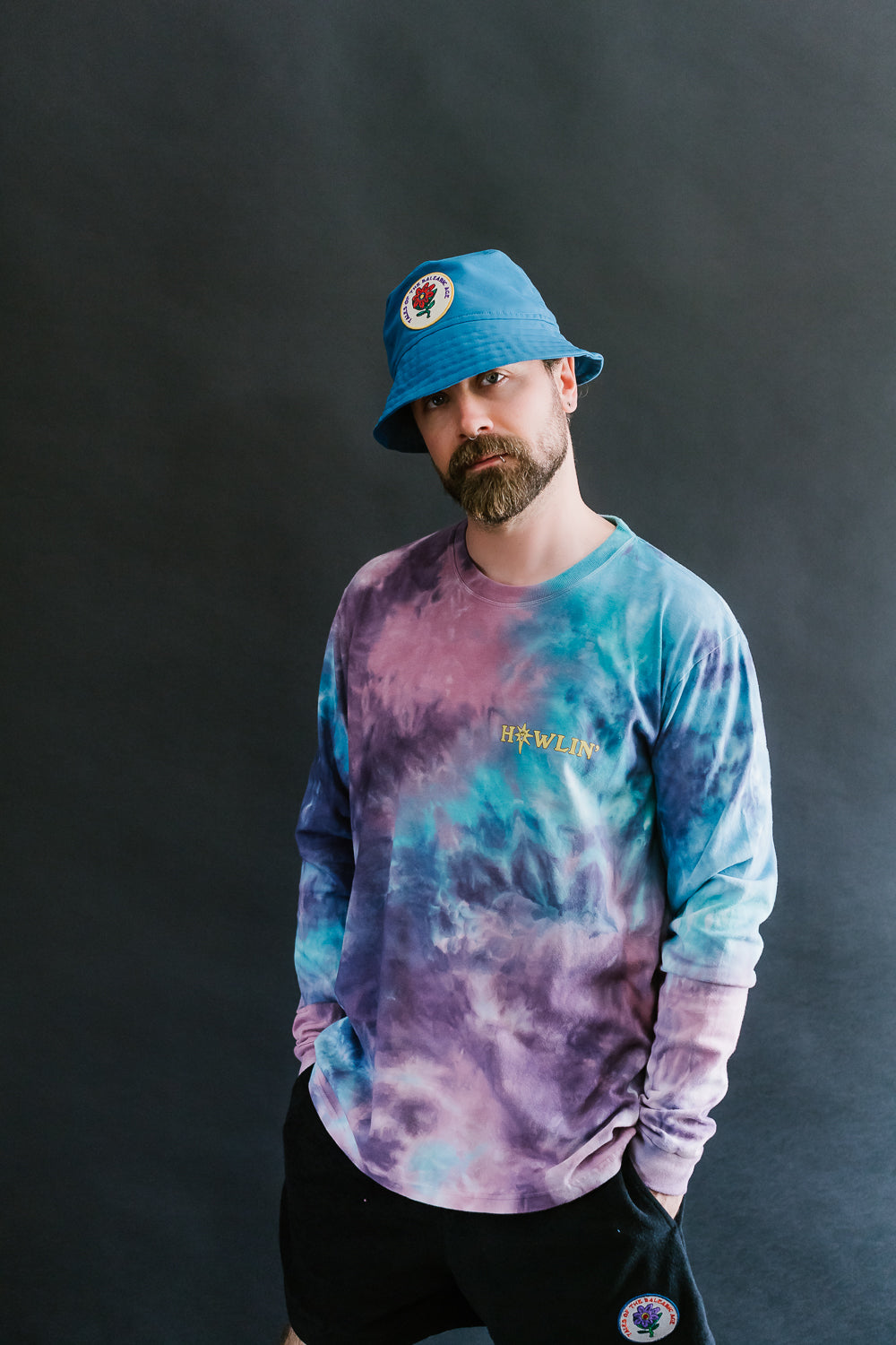 Howlin' Tie Dye T-Shirt Long Sleeve - Night Mix