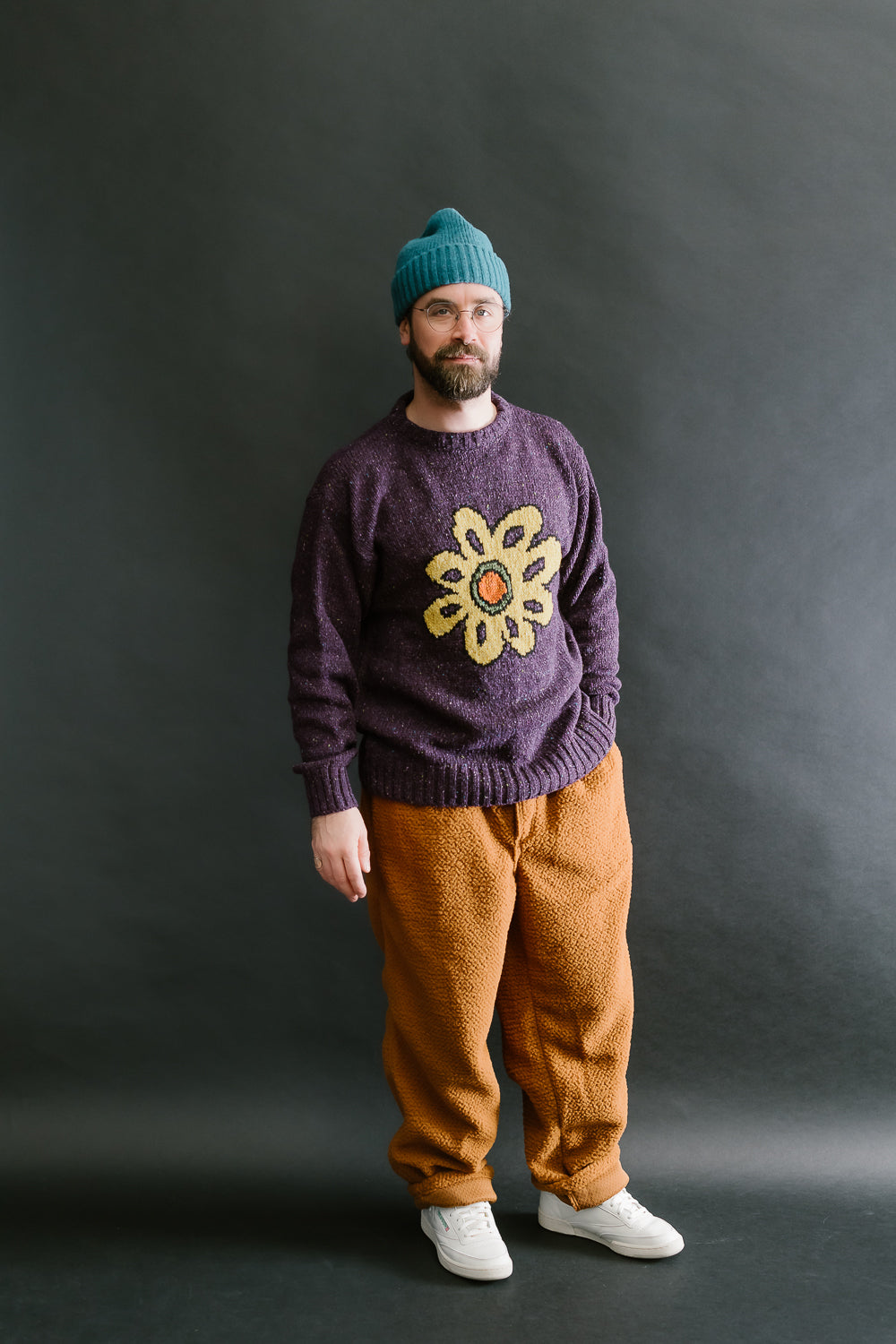 Big Flower Lover Pullover - Purple