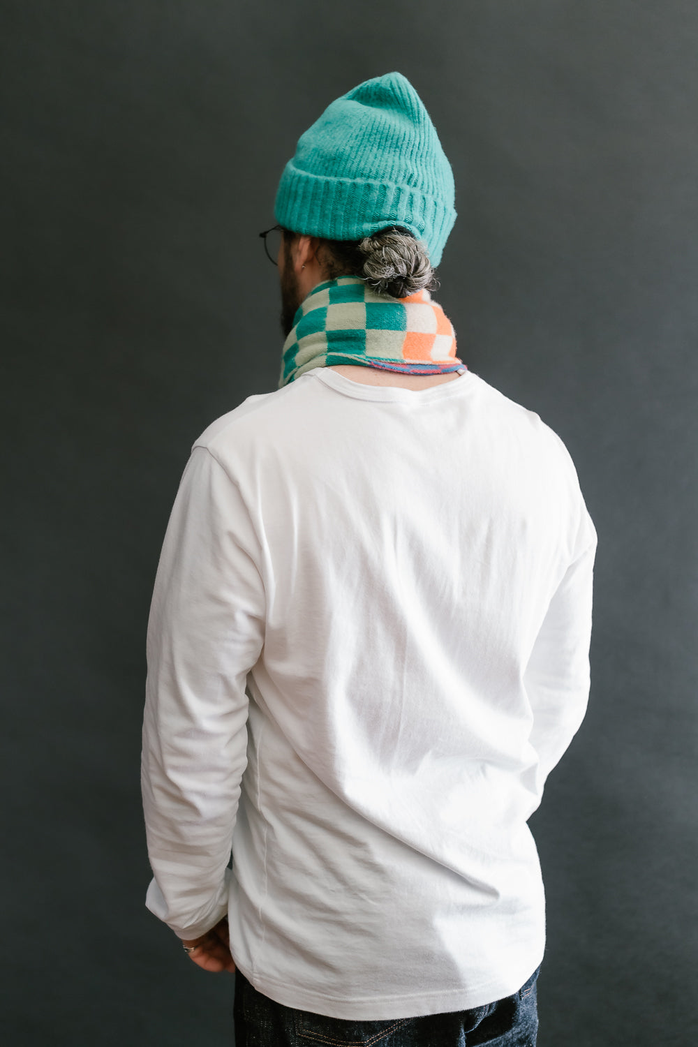 Cosmic Checkerboard Scarf - Sky Dream