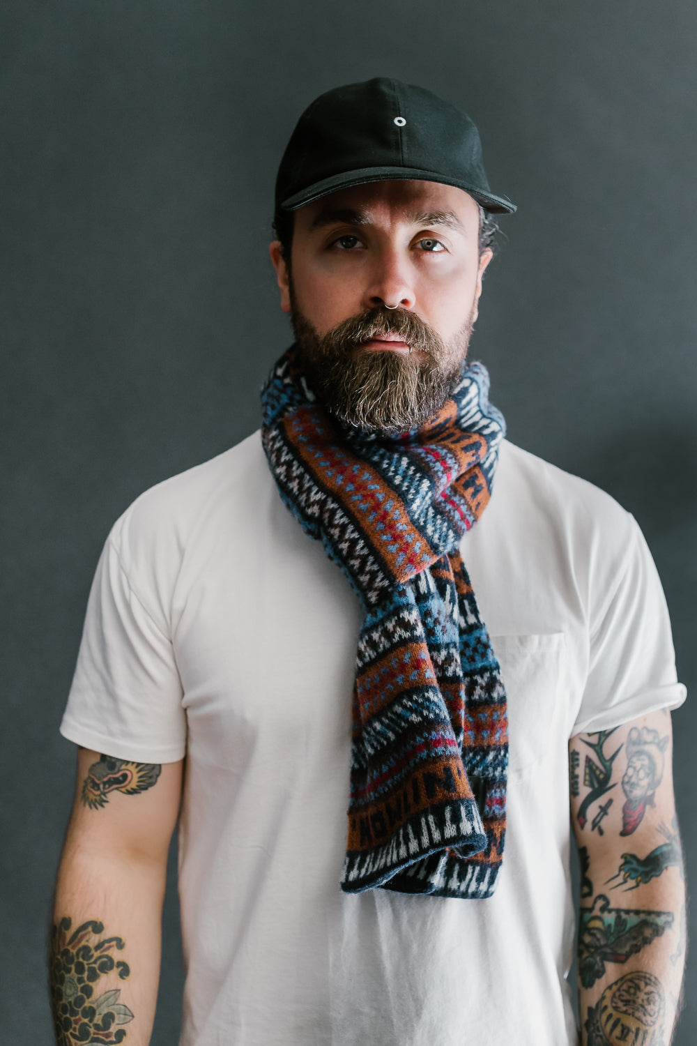 Piano Scarf - Navy