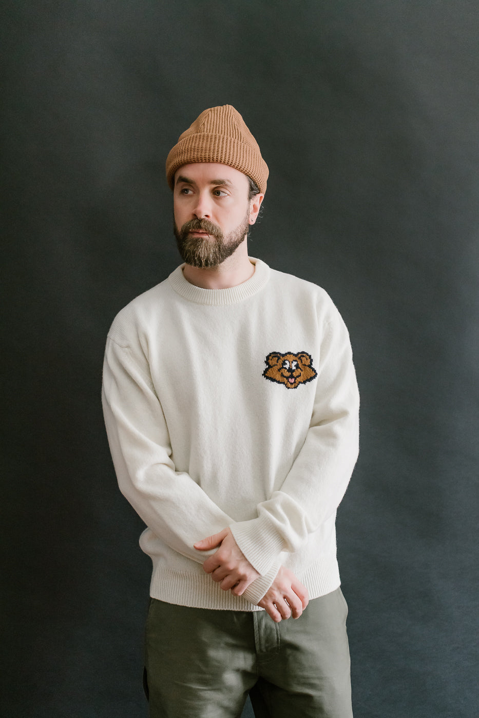 Real Shaggy Bear Pullover - Ecru