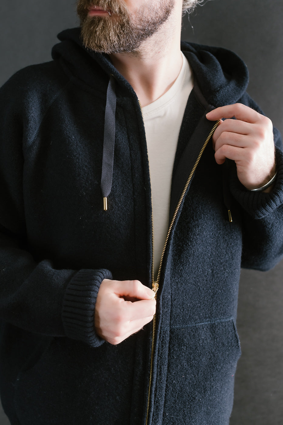 Bighorn Power Wool Zip Hoodie - Navy