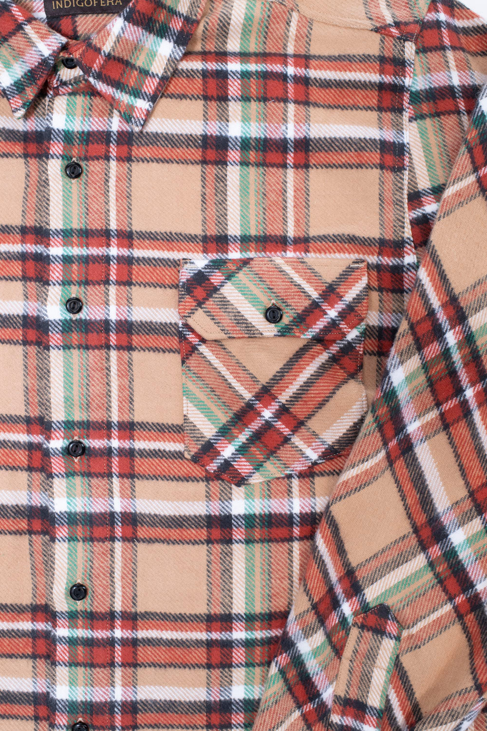 Bryson Check Flannel - Beige, Red, White, Green