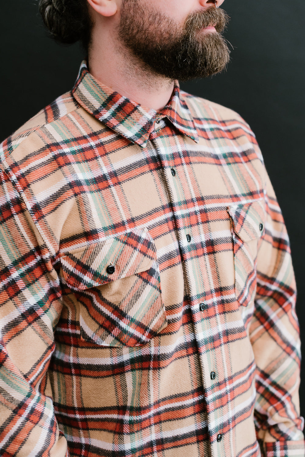 Bryson Check Flannel - Beige, Red, White, Green