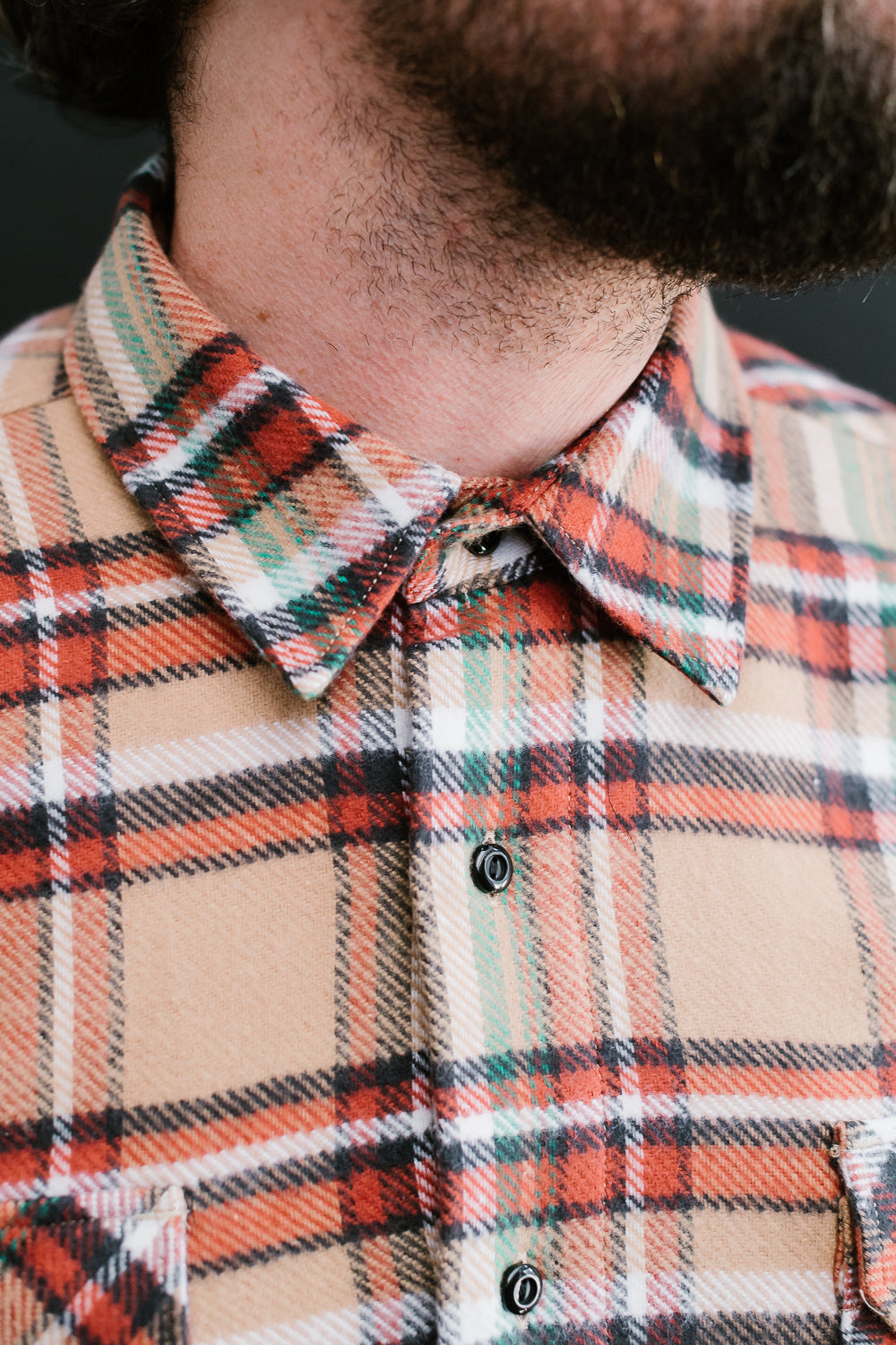 Bryson Check Flannel - Beige, Red, White, Green