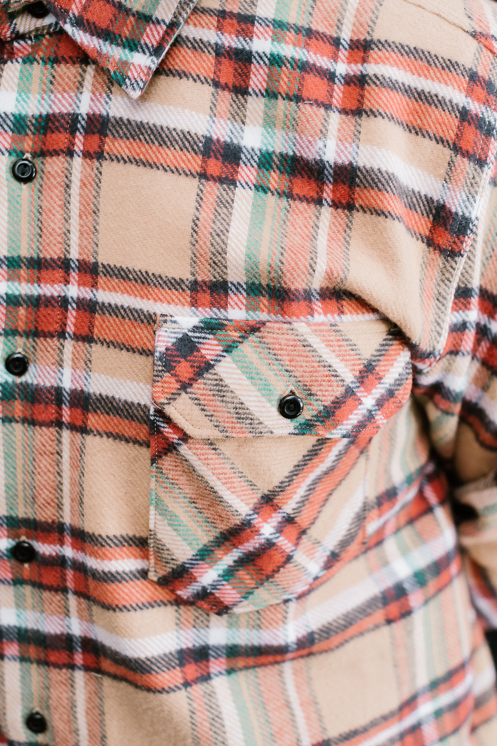 Bryson Check Flannel - Beige, Red, White, Green