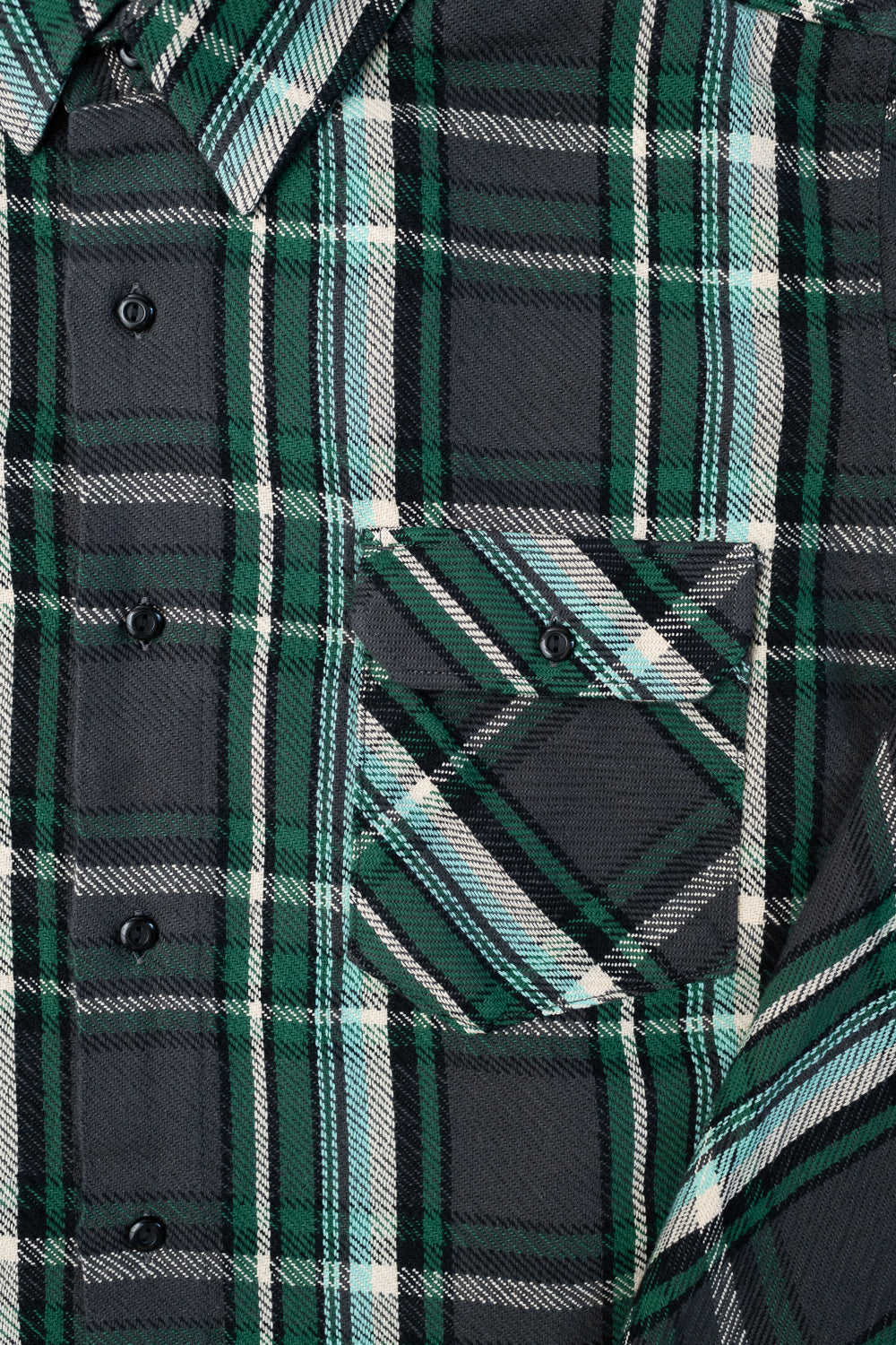 Bryson Check Flannel - Black, Green, White, Turquoise